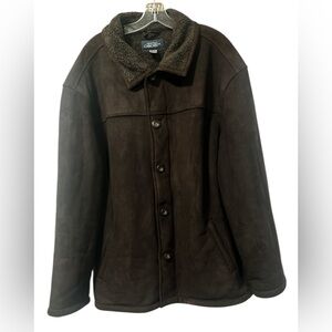 Cherokee Sherpa Lined Suede Mens Coat Size XL (1116)